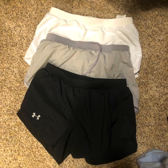 Under Armour Pants - White grey and black UA athletic shorts